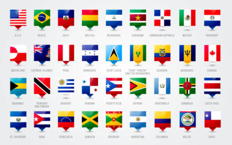 Banderas de América países con nombres