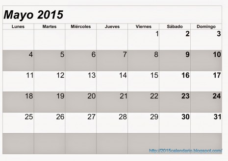 Calendario Mayo 2015 3